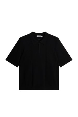 J.Lindeberg - Remy Structure Zip Knit Polo - Black - - M