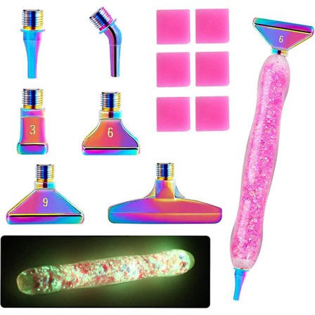 Luminous Diamond Painting Pen Diamond Painting Metal Tips Screw Thread Tips Diamond Art Pens Diamond Painting Accessories 5d Diamond Painting Tools Wi