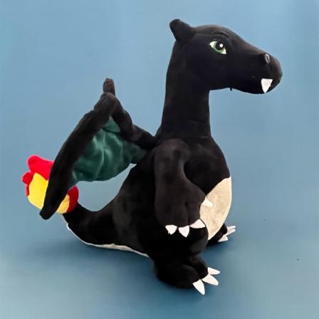 Paha siivekäs, tulta syöksevä lohikäärmepehmolelu Dinosaurus Pehmolelut lohikäärme Lelut, Heittotyyny, Seuralainen pojille ja tytöille, (Musta)