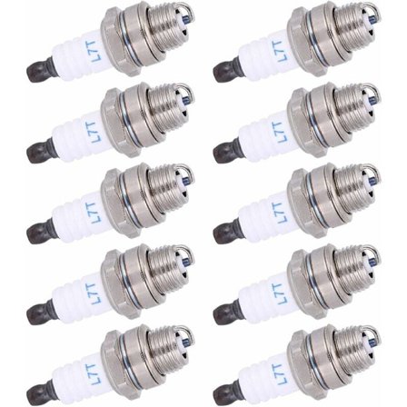 10 st tändstift motorsåg tillbehör gräsklippare delar + mässing keramisk häcksax hög kvalitet för sågar motorsågar gräsklippare