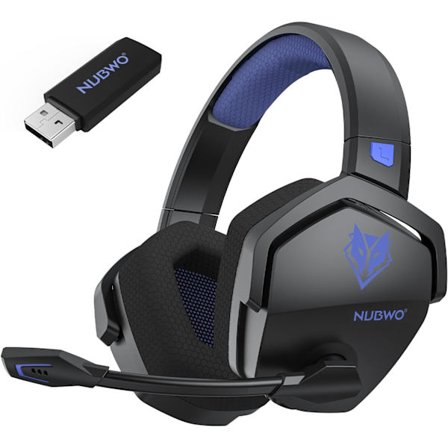 G06 Dobbelt trådløst gaming-headset med mikrofon til PS5, PS4, PC, mobil, Switch: 2,4 GHz trådløs + Bluetooth - 100 timers batteri - 50