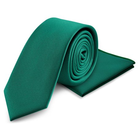 Emerald Green Necktie and Pocket Square for Men - Pocket Square Sets