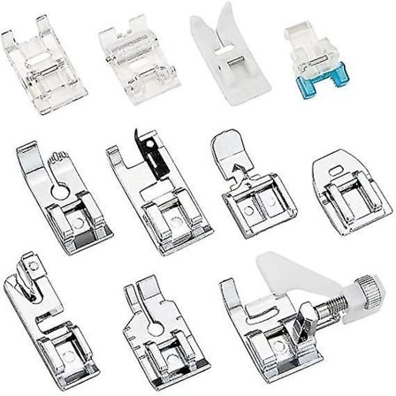 11 stk Trykkføtter Symaskin Singer Brother Toyota