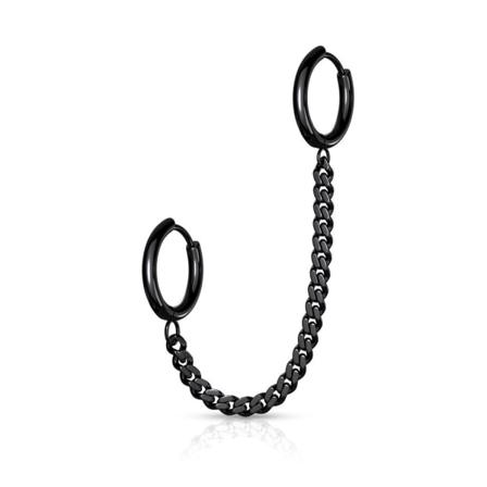 Tragus kedja med Hoops örhängen i Svart IP-316L kirurgiskt stål