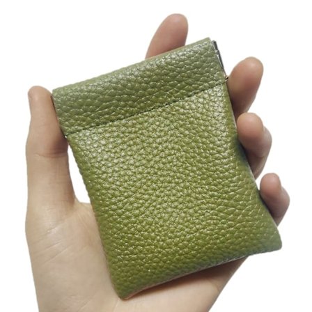 Mønttaske - Klemmeåbning - Pung - Pung - Imiteret læder - Grøn