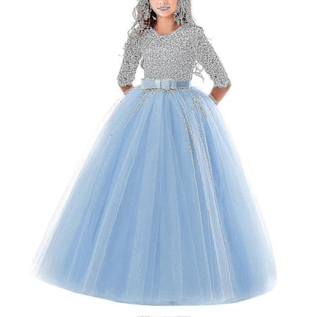 Spetsklänning för Blomsterflickor, Barn, Bröllop, Brudtärnor, Fest, Bal