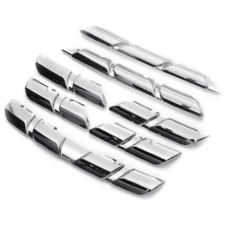 (Sølv) Bil Front Grill Cover Trim Molding Chrome ABS Beskyttelses Sticker til Renault Kadjar 2015 2016 2017