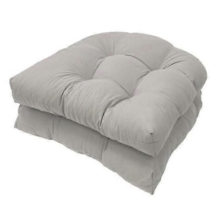 2 stk. Udendørs Hynder Vandtætte U-formede Overfyldte Siddepuder Tyk Bomuldsfyld Let at Rengøre Terrassehynde til Dagligstue lysegrå