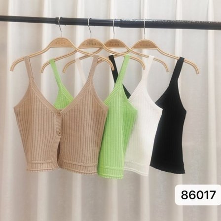 V-ringad stickad slingväst GRÖN