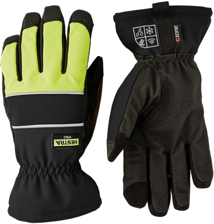 Hestra JOB Alto Czone Black/Yellow High Viz - Votter og Hansker