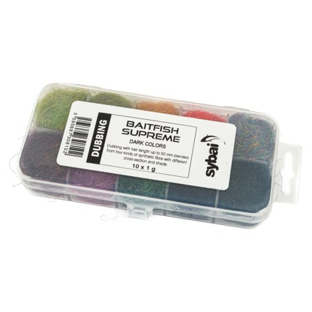 Baitfish Supreme Dubbing, Box - Dark Colors