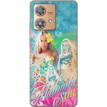 Yhteensopiva Puhelinkuori Motorola Edge 40 Neo Seikkailumaailma Steve, Creeper ja eläimillä värikkäässä palikkagrafiikassa