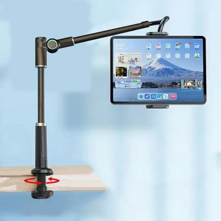 Gooseneck Tabletthållare Sängbord Telefonhållare Flexibel Lång Arm Klämma Tabletstativ för iPad Samsung Xiaomi 4.7-12.9 tum~04292