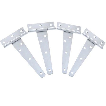 4ST Gångjärn T Form SILVER 5 TUM Silver 5 tum