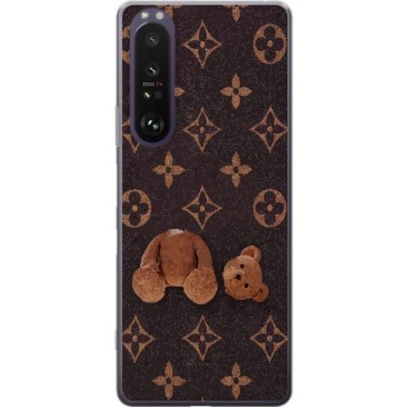 Kompatibel Mobilcover til Sony Sony Xperia 1 III Grafisk monogrammønster med en stiliseret teddybjørn i en kunstnerisk stil
