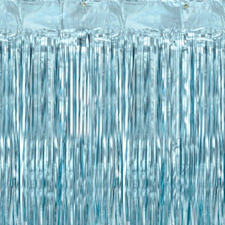 Party Glittergardin Metallic Lyseblå