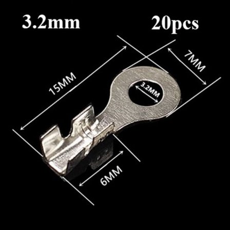 20 kpl päätyliittimen O-rengas, paljas 3,2 mm