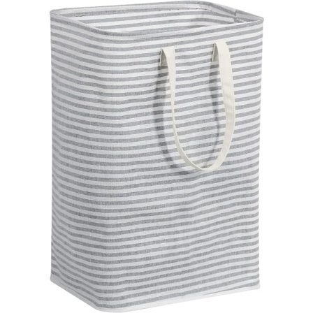 72L Vikbar Tvättkorg, Smutsig Tvättkorg med Förlängda Handtag för Klädförvaring i Sovrum Badrum, Grå