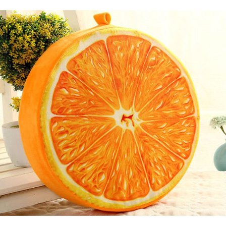 Rund dekorativ pude - blød fyldt pude - leg pude - 40 cm - orange - egnet til sofaer, stole, gulve, lænestole