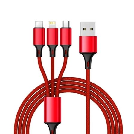 3 In 1 USB Snabb laddning kabel Typ C Micro IOS Multi laddare kabel