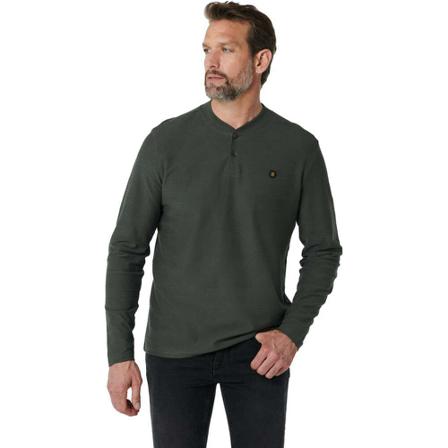 No Excess, T-shirt long sleeve granddad jacqua dark steel Grijs, Heren, Maat:S