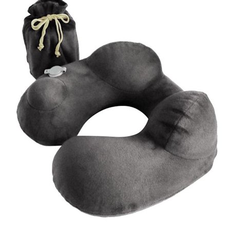 Uppblåsbar U-formad kudde Resande Uppblåsbar kudde GRÅ Gray