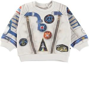 Molo I Astronaut Disc GOTS Sweatshirt 68 cm - Jumpers and knitwear - 68 cm - White - Junge
