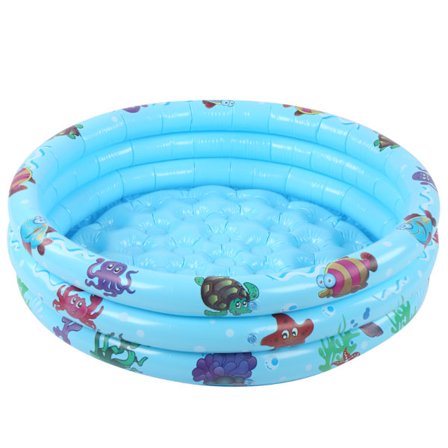 Inomhus Utomhus Baby Pool Rund Uppblåsbar Barn Vattenlek Pool Blå 90cm/35.4in