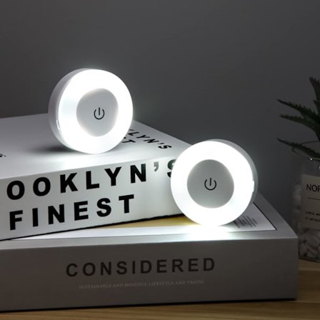 Nattlysbryter, batteridrevet, bærbar, varmt hvitt, 2-pakning