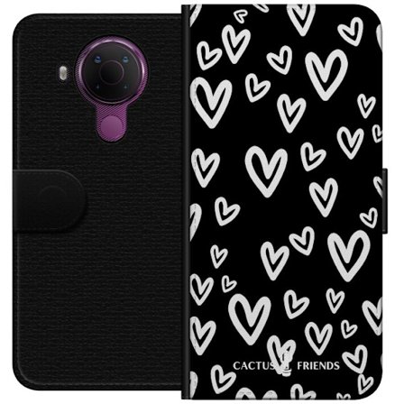 Kompatibel Tegnebogsetui til Nokia Nokia 5.4 Cactus and Friends - Handdrawn Love Chaos