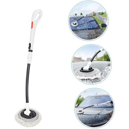 Biltvättborste, Biltvättborste med böjt handtag, Långt handtag, Mikrofiber, Rengöringsmopp, Teleskophandtag, Lämplig för husbilar, husvagnar, 