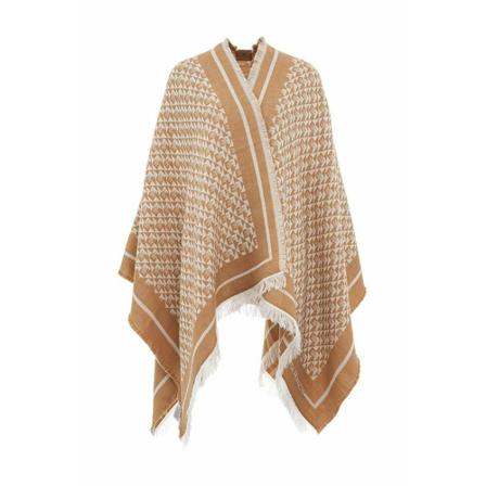 Elisabetta Franchi Outerwear Mt02F26E2 22 , Bruin , Dames , Maat: ONE Size Poncho's