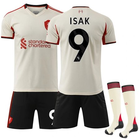 Liverpool FC Bortedrakt Fotballsett #9 Isak for Barn & Voksne borte 1 away 1 24