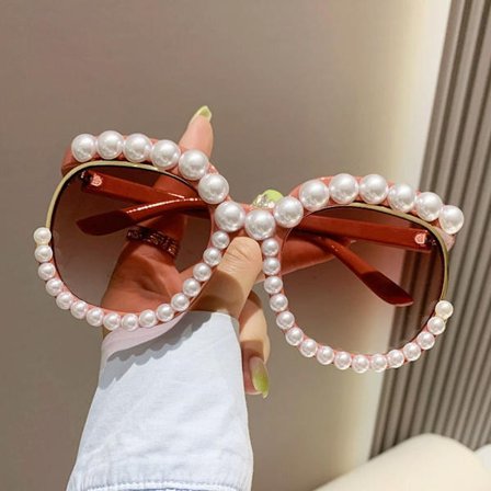 Pearl Sunglassesf eller Women's Party Briller ROSA-ROSA