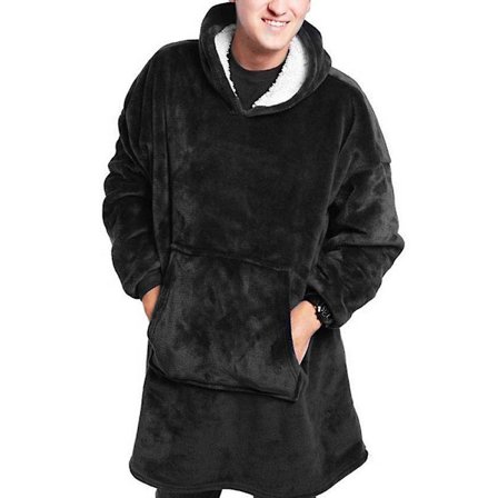 Blanket Ultra Soft Hoodie With Big Pocket Flannel Warm Cosy Comfy Oversized Wearable Hooded Unisex -a