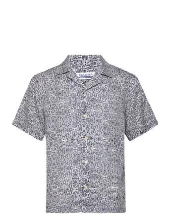 Olivier Resort Aop Tencel Ss Shirt Kortermet Skjorte Multi/mønstret Gabba*Betinget Tilbud