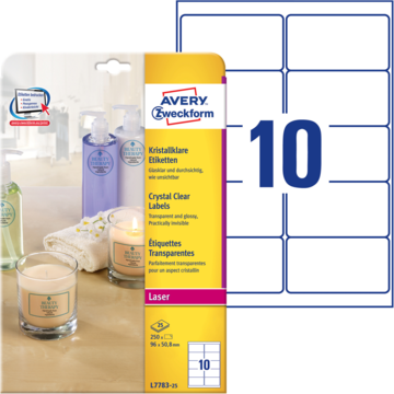 Etikett Klar 96x50,8 mm