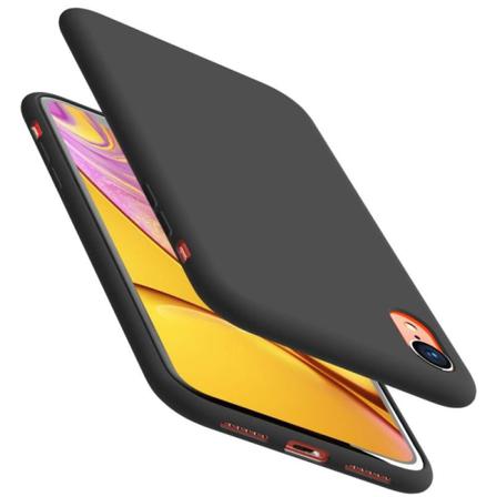Iphone Xr Ultratunn Mjukt Gummibelagd Mattsvart Skal Svart