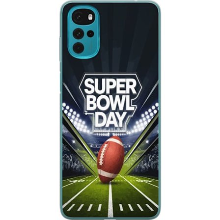 Yhteensopiva Puhelinkuori Motorola Moto G22 Super Bowl Day juliste, jossa amerikkalainen jalkapallo valaistuksella varustetulla areenalla dramaattises