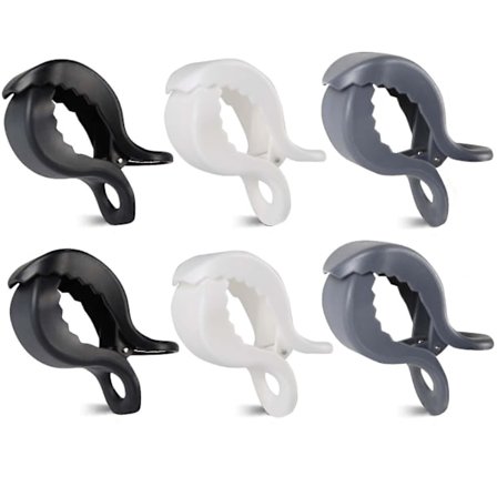 Klapvognsklips, Klips til fastgørelse af legetøj, fastgørelse af muslin-tæpper, betræk (klips sort, hvid, grå)