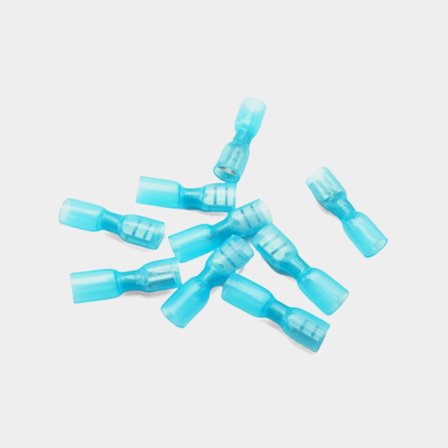 Vlakstekkermof met lijm Skyllermarks, krimpkousgeïsoleerd, geschikt voor kabel 1.5 - 2.5 mm², 10-pack, blauw