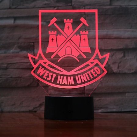 West Ham United F.C. USB 3D Anime Natlampe Atmosfærisk LED Bordlampe Julegaver til fodboldelskere Dekorativ lampe til børn{TL}