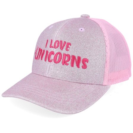 Unicorns - Pink - trucker - Cap - Kids I Love Unicorns Pink Glitter/Pink Trucker - Hatstore