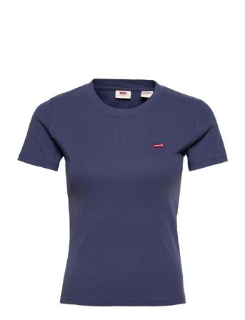 Ss Rib Baby Tee Blue Indigo T-shirt Top Blå LEVI ́S Women