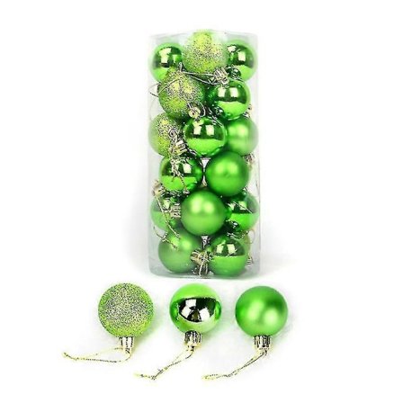 24 stk. 4/6/8 cm Glitter Julekuler Knusesikre Ornamenter Flerfarget Juletre Dekor Hengende Anheng