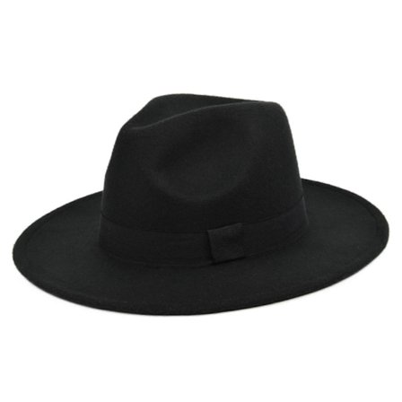 Retro Rancher Hatt Med Bred Brätte Vintage Stil Herr Filt Hatt Semestertillbehör Svart KSD