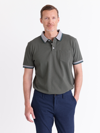 MATCH - Evje pique - Alvo - Str. S - Herre - T-skjorter & Piqué - Grønn - 100% bomull