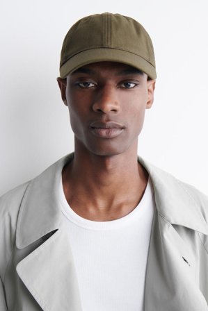 COS Men's Cotton Baseball Cap in Brown