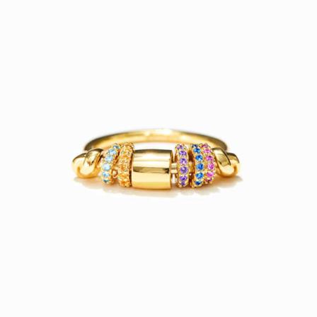 Antistressringar Med Roterbara Pärlor Flerfärgad 18.2 Mm