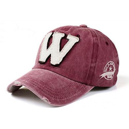 Keps / Baseballkeps Vintage "w" - Flera Färgval Röd